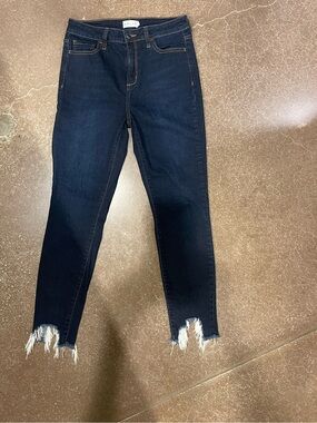 Cello Indigo Raw-Hem Cropped Skinny Jeans